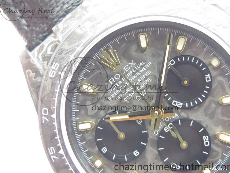 0210 Daytona DIW Carbon OMF Best Edition Carbon Dial on Black Leather Strap A Bright 2836